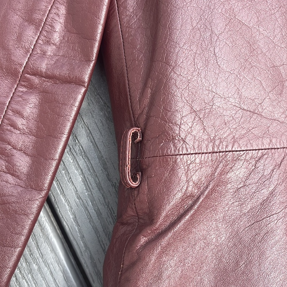 ❄️ VINTAGE Deep Red Leather Jacket - Picture 6 of 9